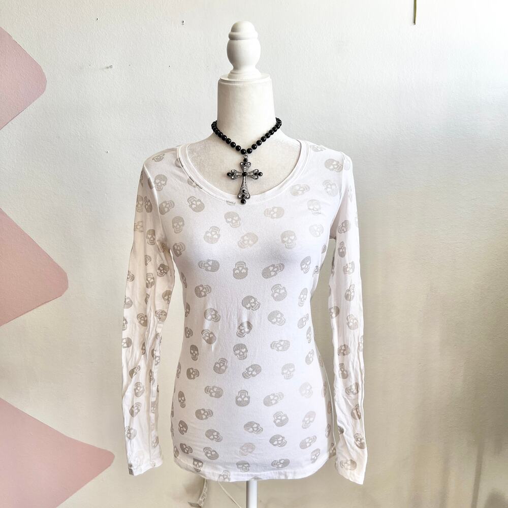 No Boundaries Y2K Grunge Skull Top Edgy Gothic Streetwear Emo Punk Small